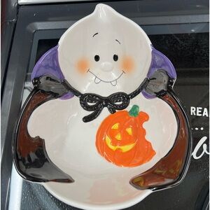 Ceramic Halloween Ghostula Vampire Ghost Candy Dish Bowl By Hallmark